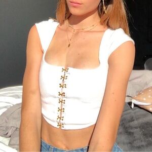 Are You Am I White Corset Top
Size S